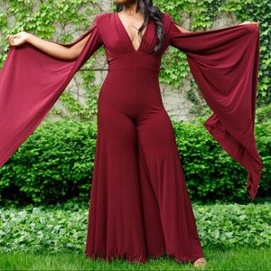 Wine colored jumpsuit